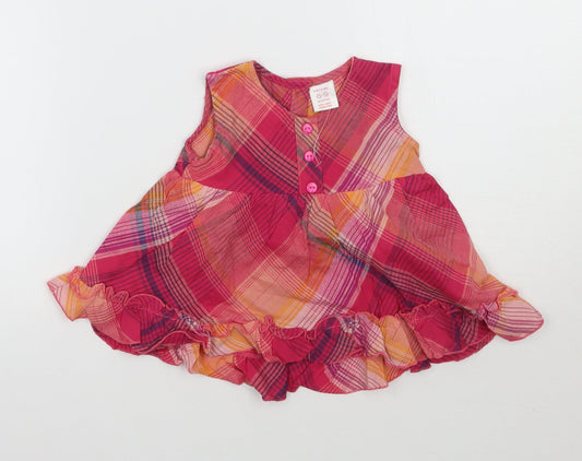 Baby time Girls Pink Check A-Line Size 6-9 Months