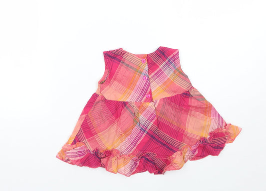 Baby time Girls Pink Check A-Line Size 6-9 Months