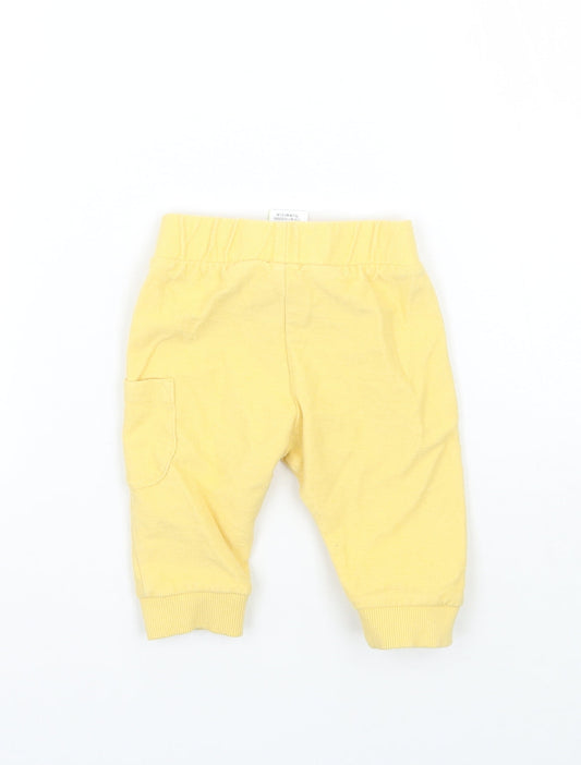 Marks and Spencer Girls Yellow Sweatpants Trousers Size 3-6 Months