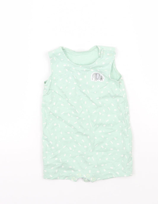 NEXT Girls Green Polka Dot Babygrow One-Piece Size 3-6 Months
