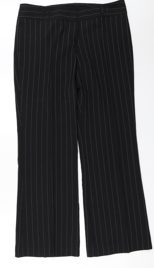 Additional front view of AMARANTO women’s black trousers, size UK 14, 30.5-inch leg