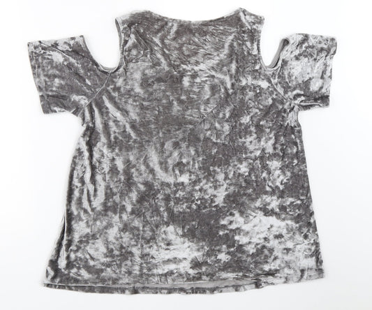 F&F Womens Silver Basic Blouse Size 14