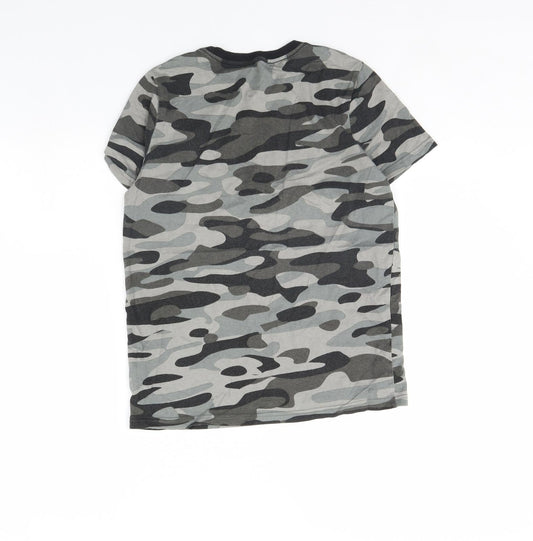 F&F Boys Grey Camouflage Basic T-Shirt Size 11 Years - Brooklyn