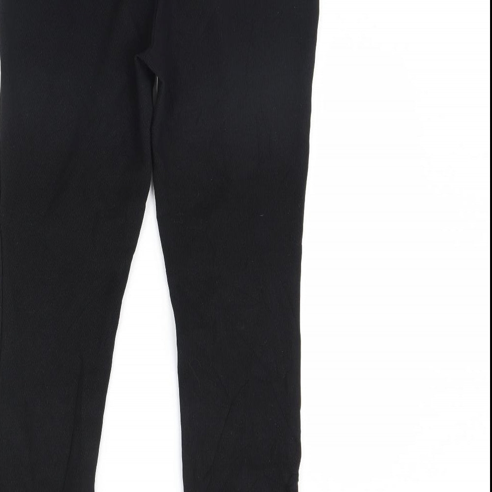Womens UK Size S Preworn Regular Fit Black Trousers