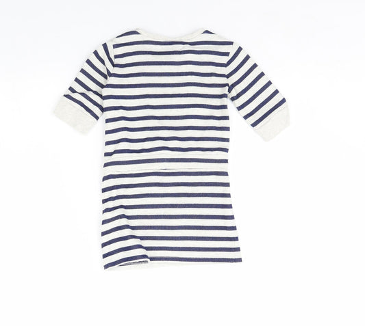 Emoi Girls Blue Striped Jumper Dress Size 4 Years