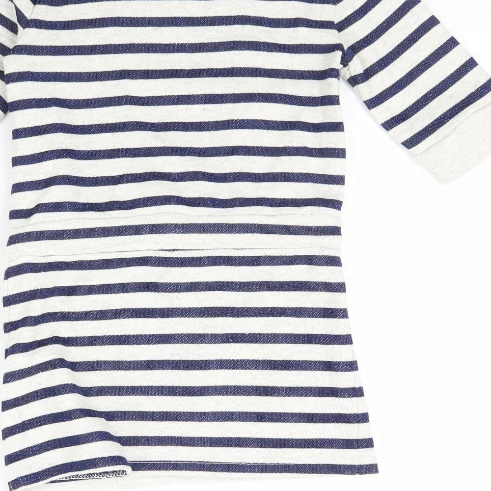 Emoi Girls Blue Striped Jumper Dress Size 4 Years