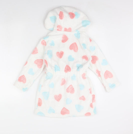 Preworn Girls White Polka Dot Cami Gown Size 6 Years