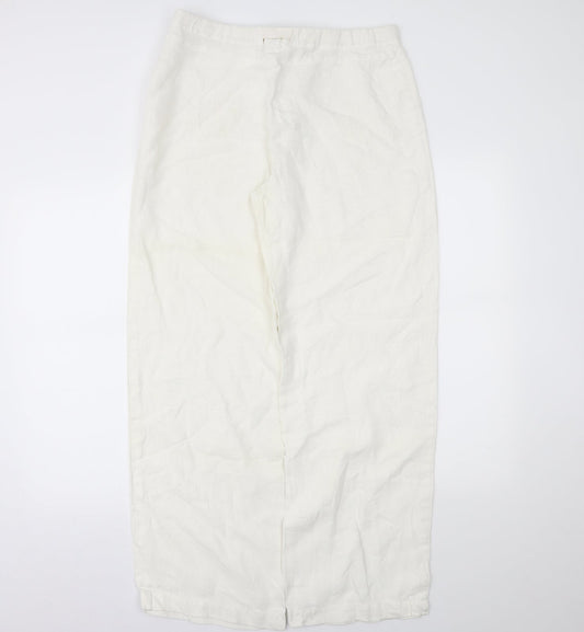 Molton Womens White Trousers Size 14 L28 in