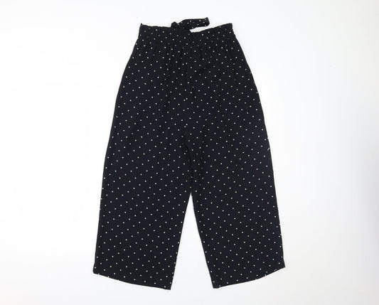 Zara Womens Blue Polka Dot Trousers Size S