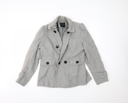 Womens UK Size 12 Dorothy Perkins Grey Overcoat