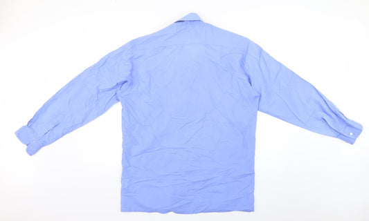 Mens UK Collar Size M Preworn Smart Blue Dress Shirt