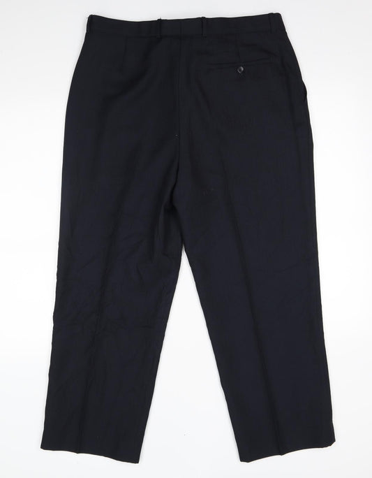 armando Mens Blue Suit Trousers Size 36 L29 in