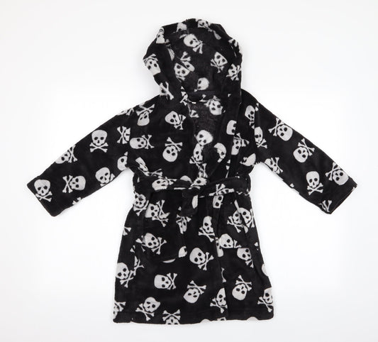 Bluezo Boys Black Gown Size 5-6 Years - Skull & Crossbone Print