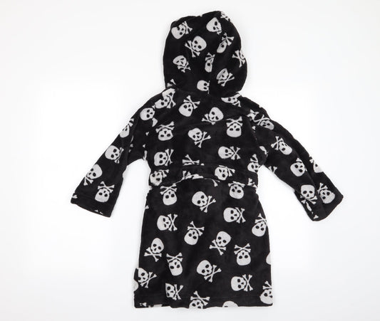 Bluezo Boys Black Gown Size 5-6 Years - Skull & Crossbone Print