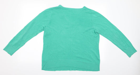 Love Knitwe Womens Green Pullover Jumper Size 18