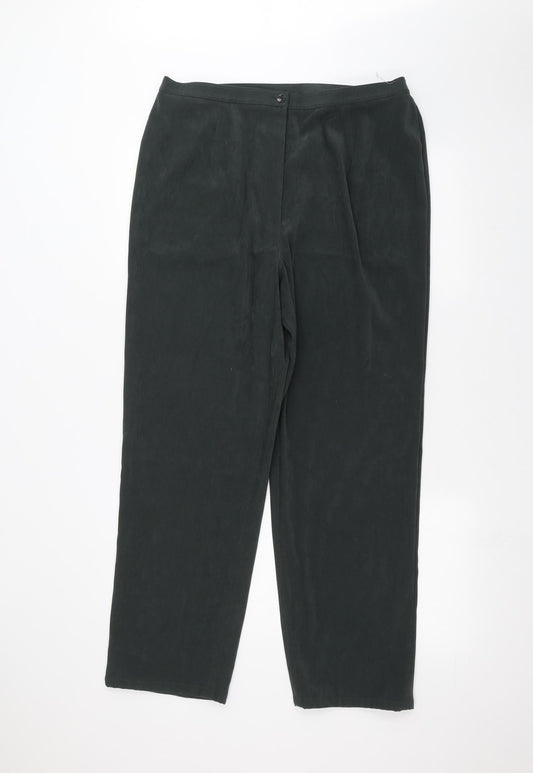 Womens UK Size 34 in ELVI Regular Fit Green Trousers