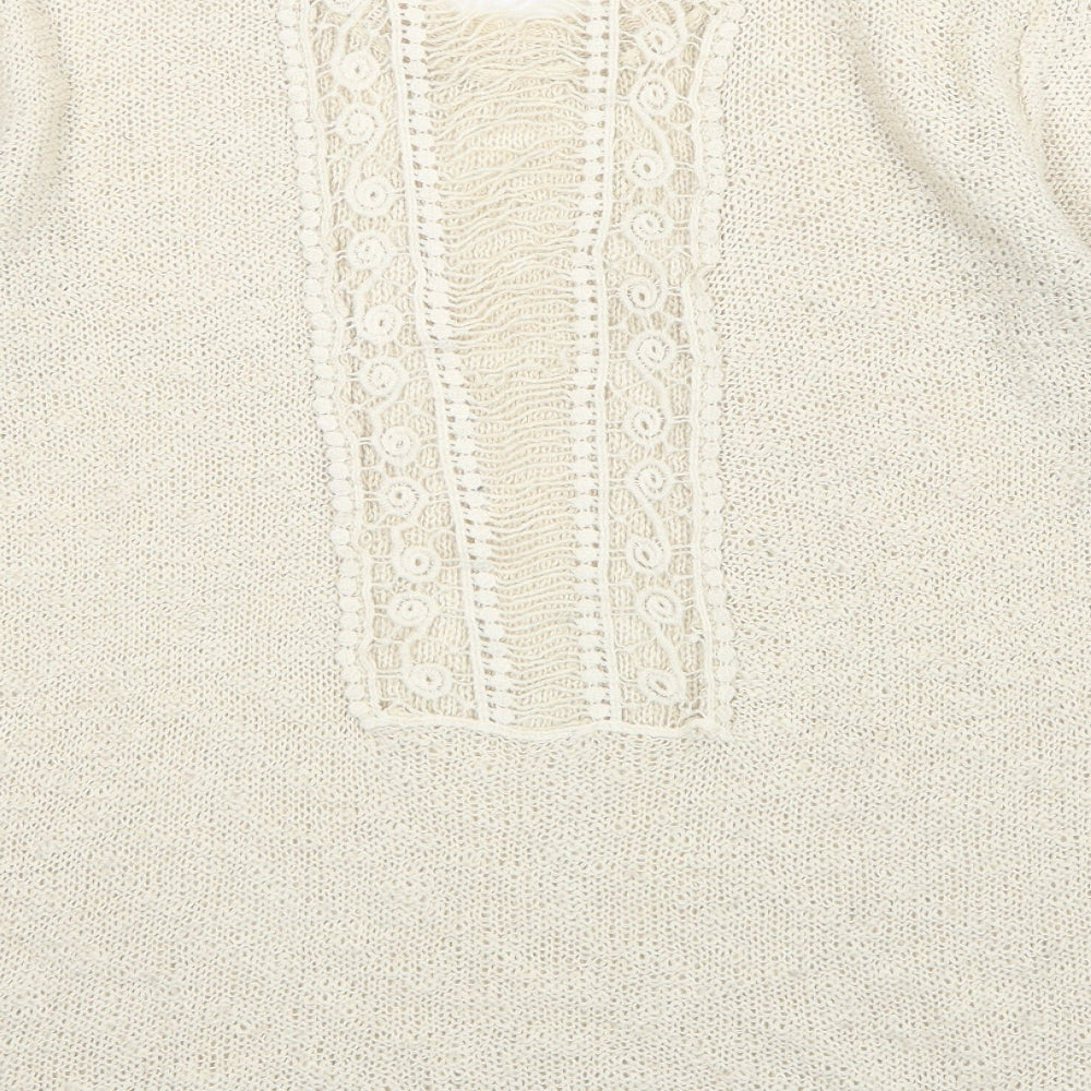 Womens UK Size S Poof Beige Pullover Jumper