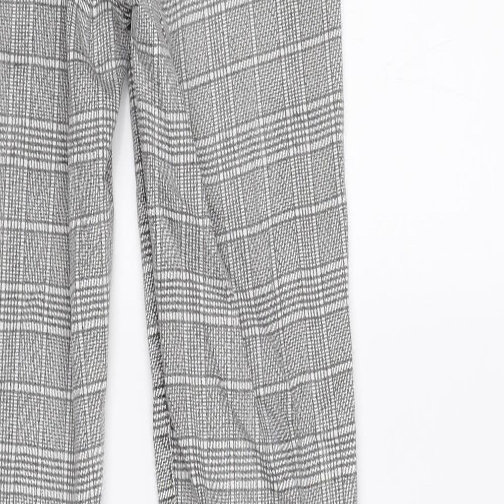 Topshop Womens Grey Check Skinny Jeans Size 8 L32 in