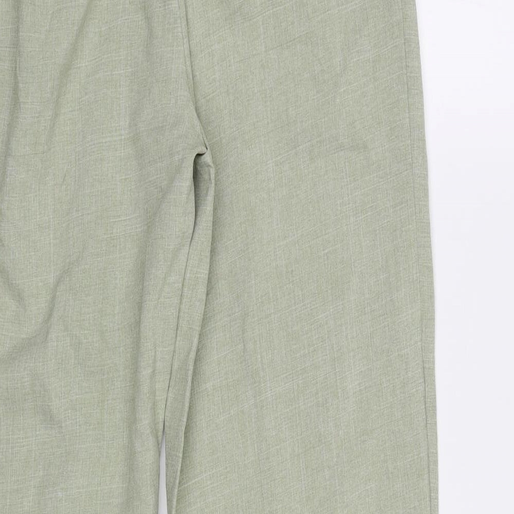 Womens UK Size 12 Preworn Regular Fit Green Trousers