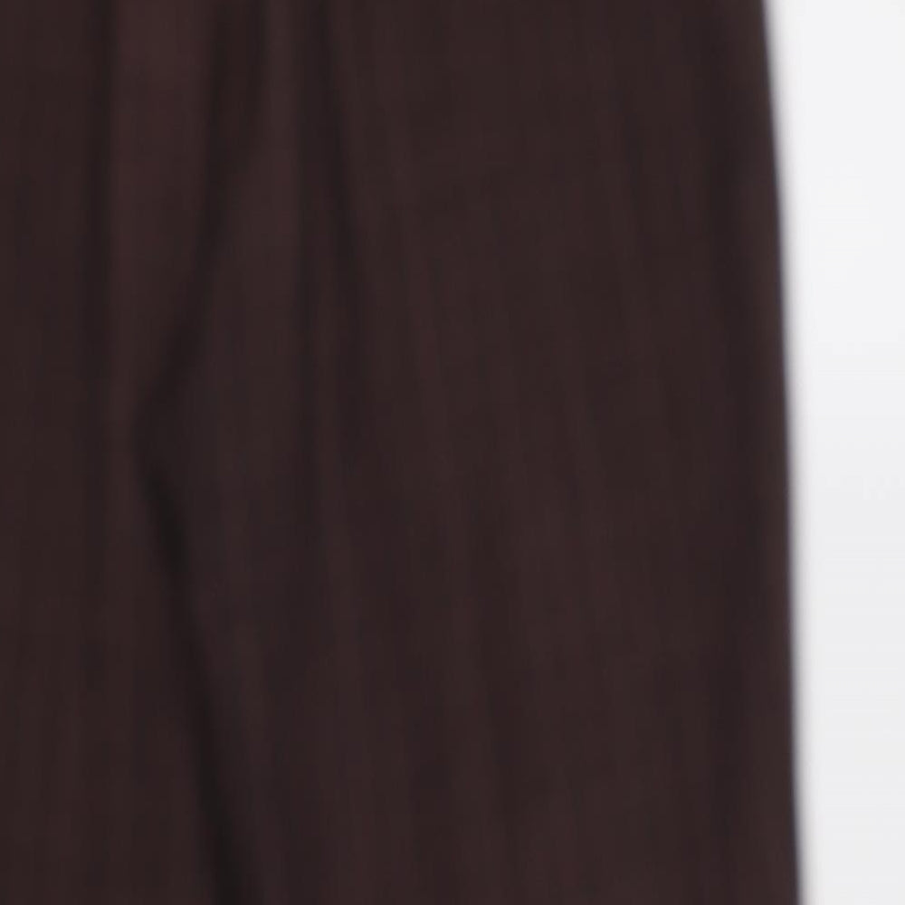 BM Womens Purple Check Trousers Size 16 L25 in - Elastic Waist Band