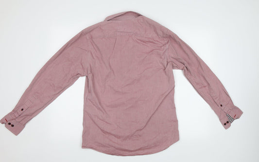 Remus Uomo Mens Pink Button-Up Size 15.5