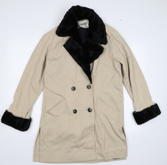 Womens UK Size 8 Wallis Beige Overcoat