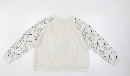 Disney Womens White Pullover Jumper Size 14