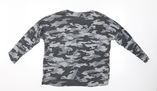 Apricot Womens Multicoloured Camouflage Pullover Jumper Size S