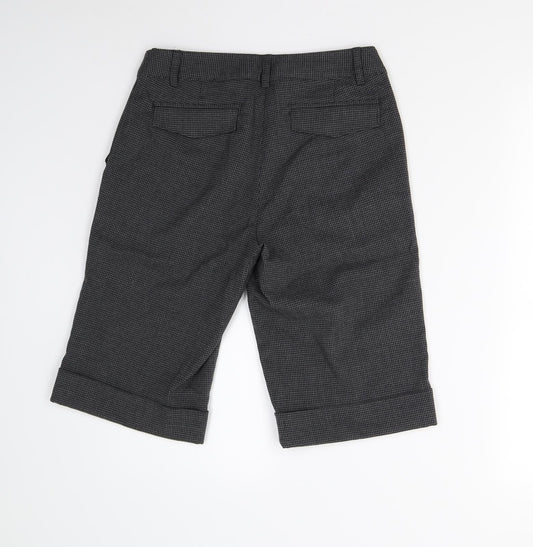 AWAW Womens Grey Houndstooth Bermuda Shorts Size 10
