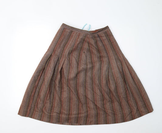 Womens UK Size 14 Preworn Pleated Tweed Skirt