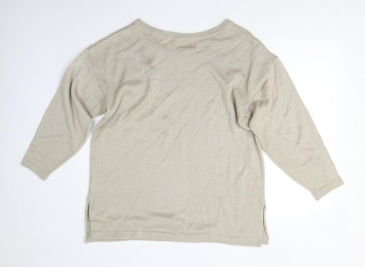 Soft Wear Womens Beige Knit Pullover Jumper One Size