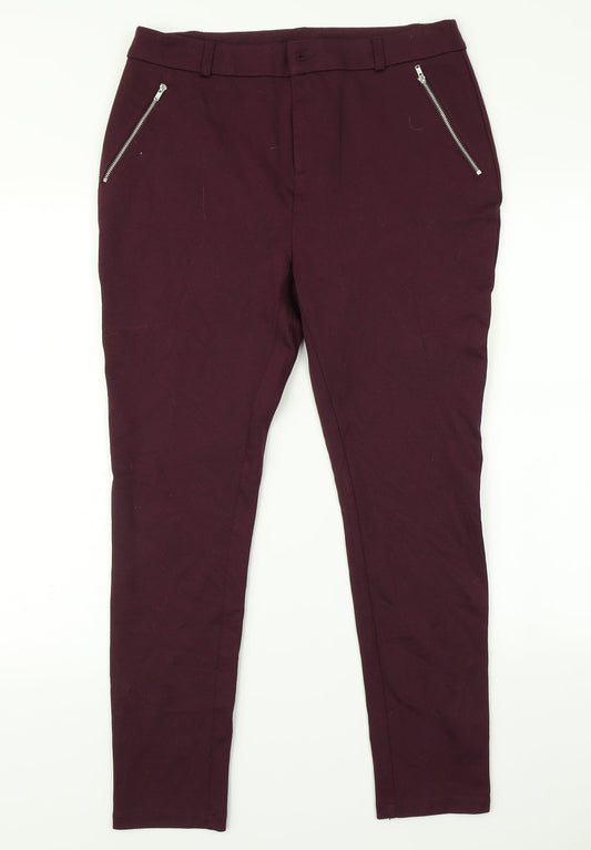 Womens UK Size 14 Capsule Regular Fit Purple Trousers