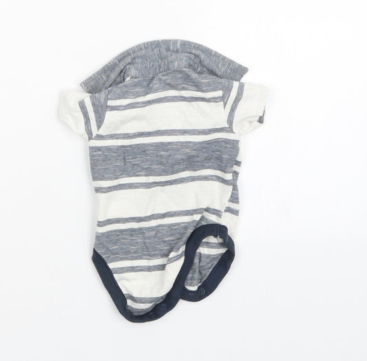 Nutmeg Boys Grey Striped Babygrow One-Piece Size 3-6 Months