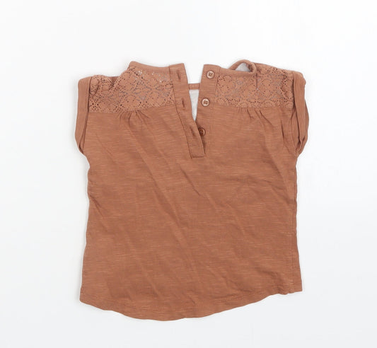 NEXT Girls Brown Basic T-Shirt Size 6-9 Months