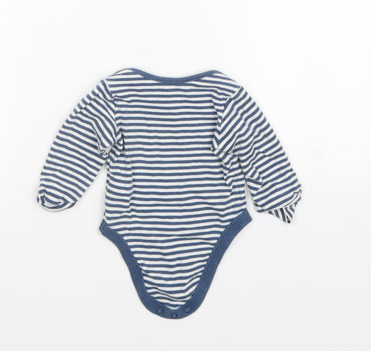 Marks and Spencer Boys Blue Striped Babygrow One-Piece Size 3-6 Months
