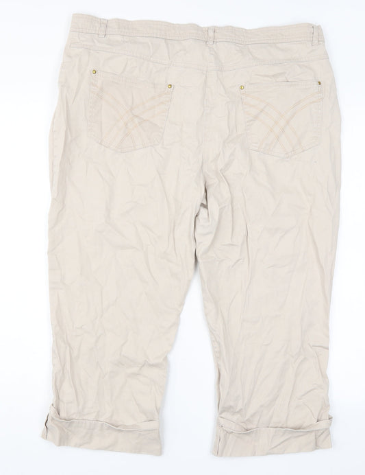 Soon Mens Beige Cropped Trousers Size 18 L29 in