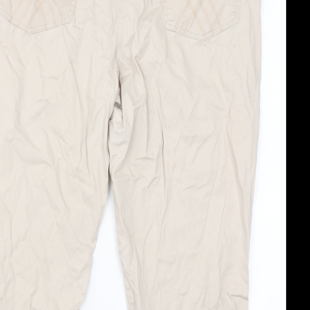 Soon Mens Beige Cropped Trousers Size 18 L29 in
