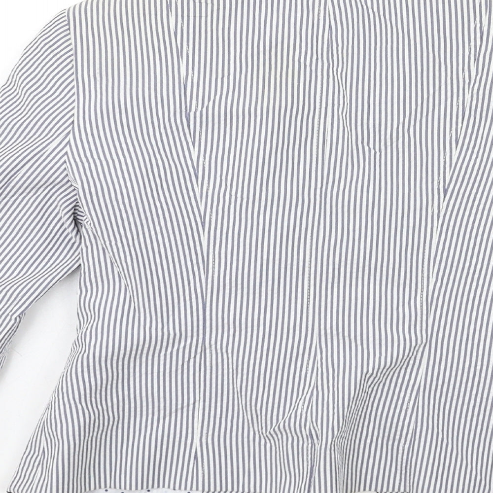 Atmosphere Womens Blue Striped Jacket Blazer Size 8