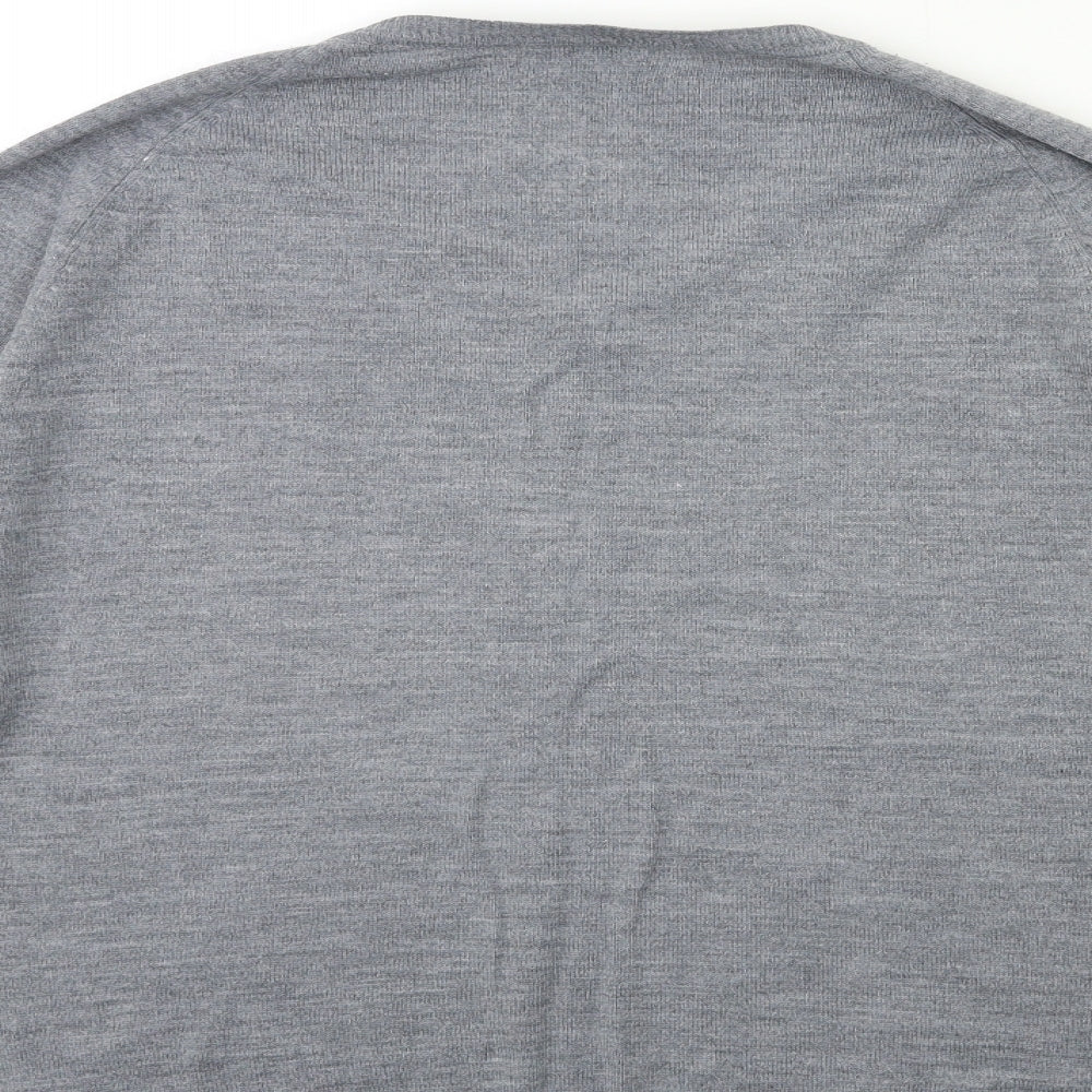 Cedar Wood State Mens Grey Knit Pullover Jumper Size L