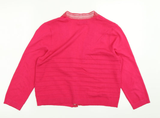 Womens UK Size 12 Soon Pink Cardigan Jumper