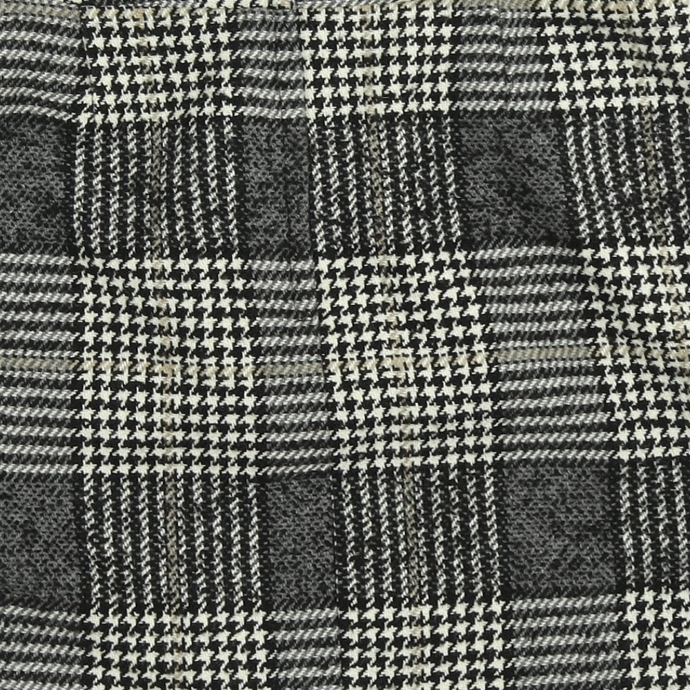 New Look Womens Grey Plaid A-Line Skirt Size 8