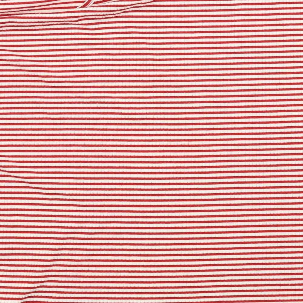 Red Herring Womens Red Striped Basic T-Shirt Size 10