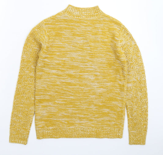 Womens UK Size S Papaya Yellow Pullover Jumper