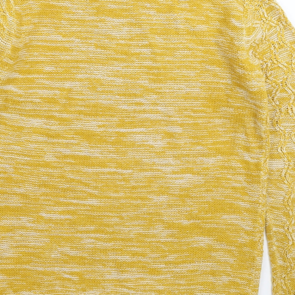 Womens UK Size S Papaya Yellow Pullover Jumper