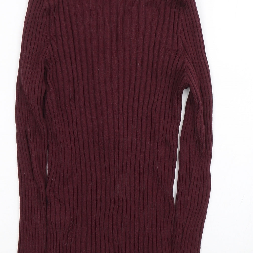 New Look Womens Purple Striped Cardigan Jumper Size 10