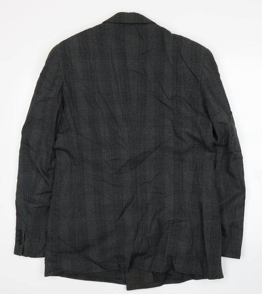 Brentoni Mens Grey Plaid Jacket Suit Jacket Size 40