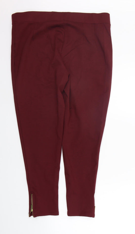 Studio Womens Red Trousers Size 18 L25 in