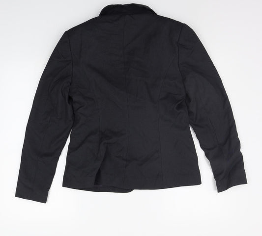 Papaya Womens Black Geometric  Jacket Blazer Size 12