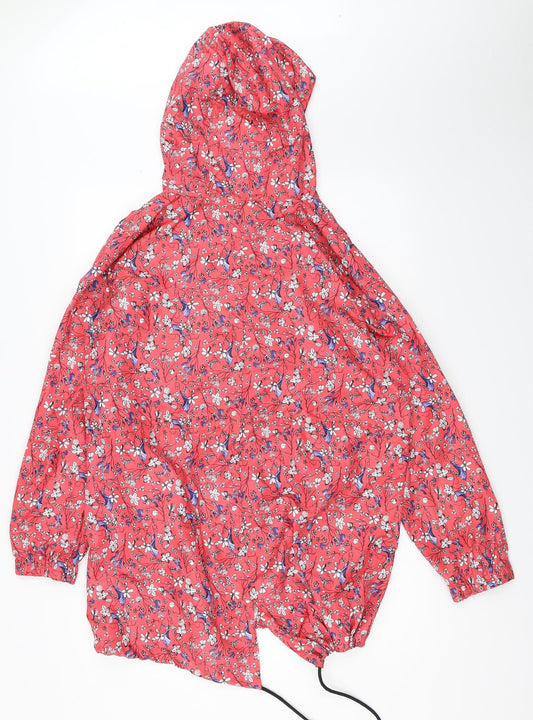 Primark Womens Pink Floral Rain Coat Coat Size L