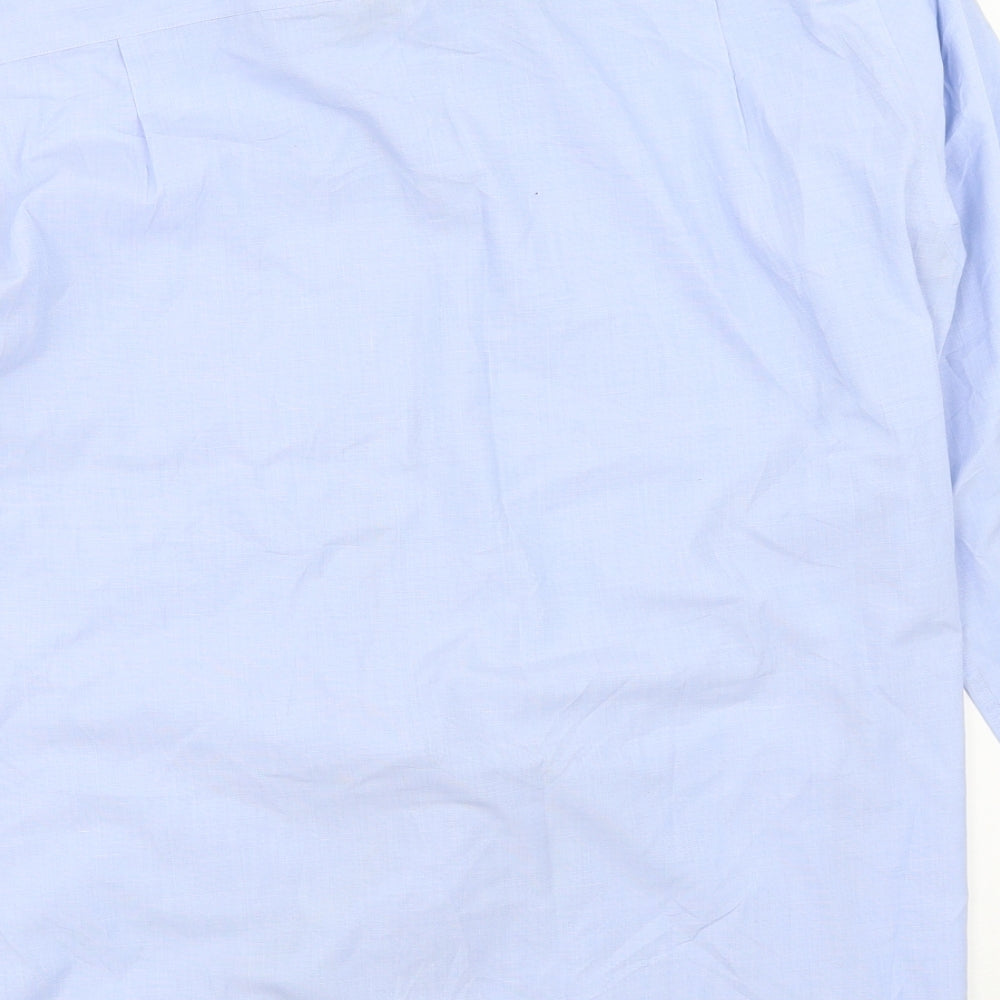 Mens UK Size 15.5 NEXT Blue Button-Up Long Sleeve Casual Shirt